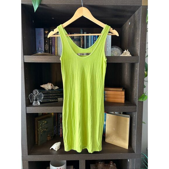NWOT Enza Costa Silk Blend Tank Mini Dress In Kiwi Green Size Small - Picture 2 of 5